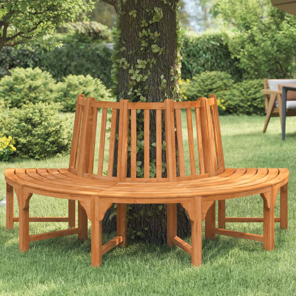 Banc demi-circulaire tour d'arbre Ø208cm bois massif eucalyptus Bancs de jardin vidaXL