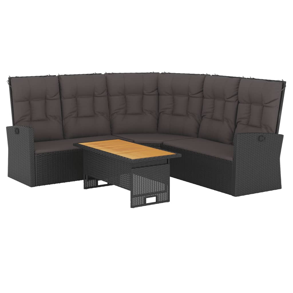Salon de jardin 2 pcs avec coussins Noir Résine tressée - XIOS