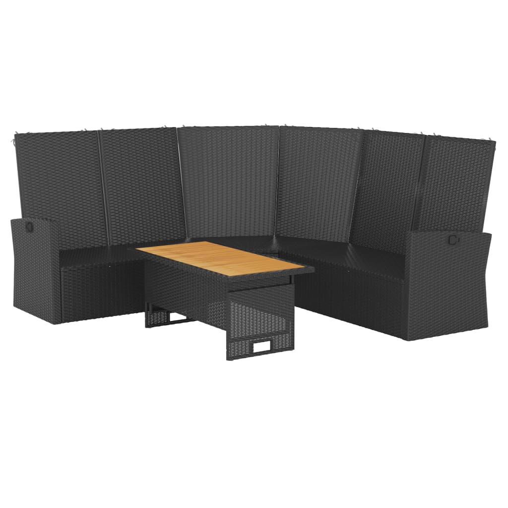 Salon de jardin 2 pcs avec coussins Noir Résine tressée - XIOS