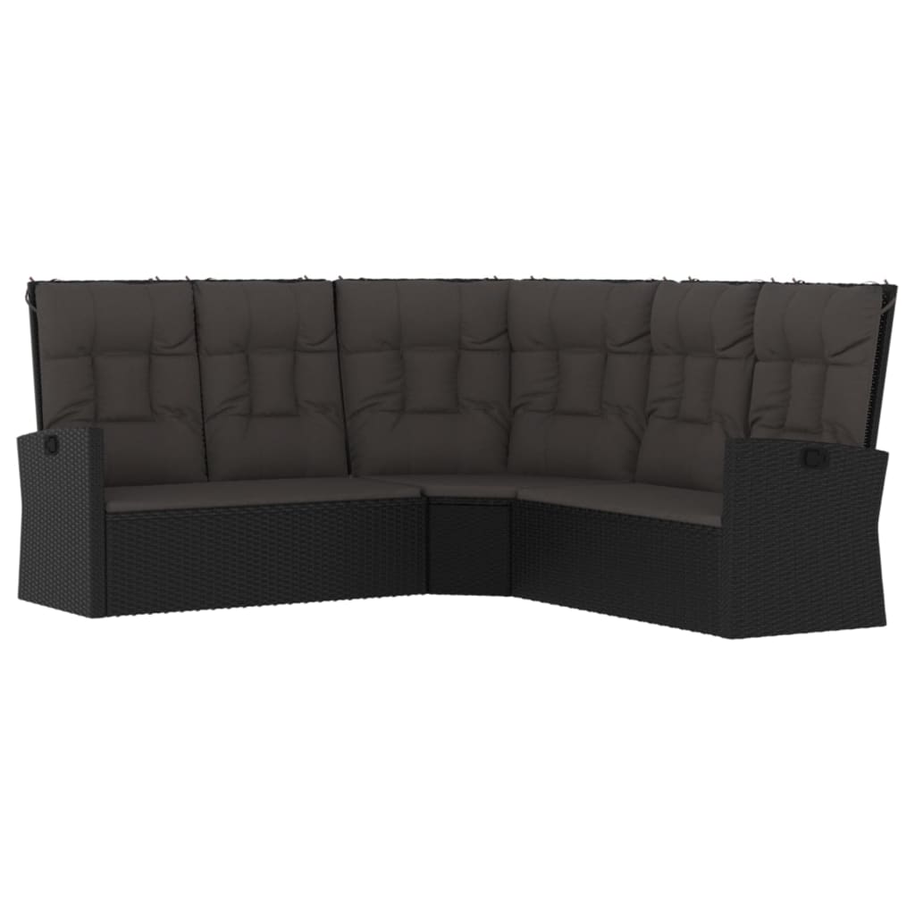 Salon de jardin 2 pcs avec coussins Noir Résine tressée - XIOS