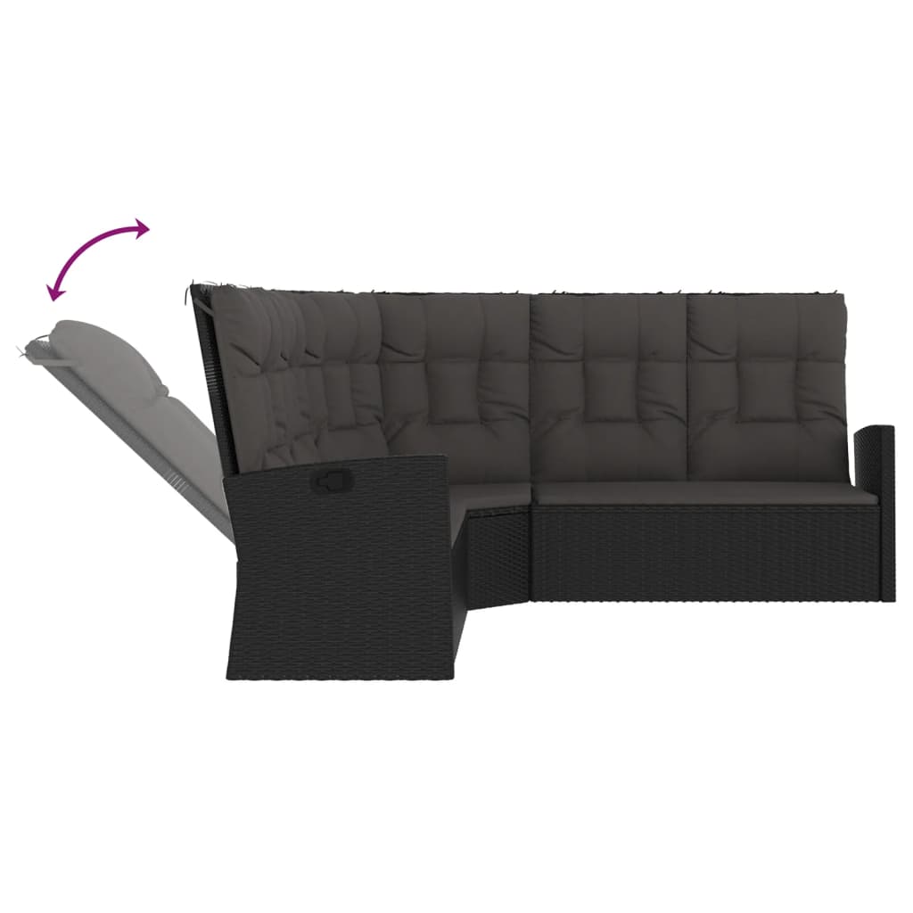 Salon de jardin 2 pcs avec coussins Noir Résine tressée - XIOS