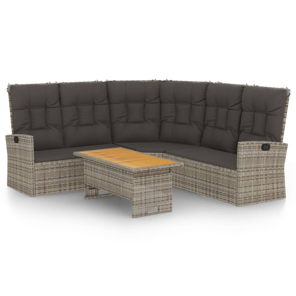 Salon de jardin 2 pcs avec coussins Gris Résine tressée - XIOS