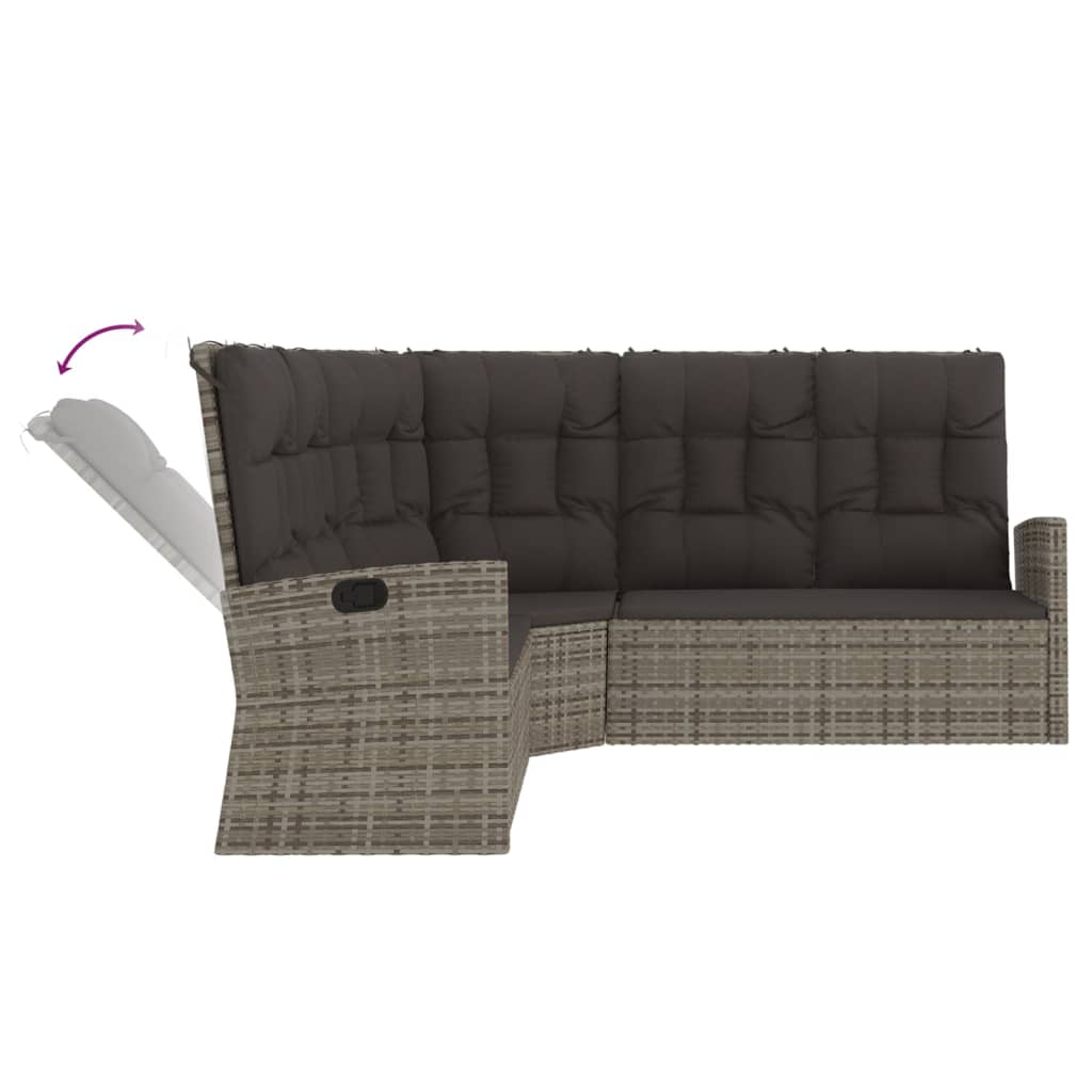 Salon de jardin 2 pcs avec coussins Gris Résine tressée - XIOS