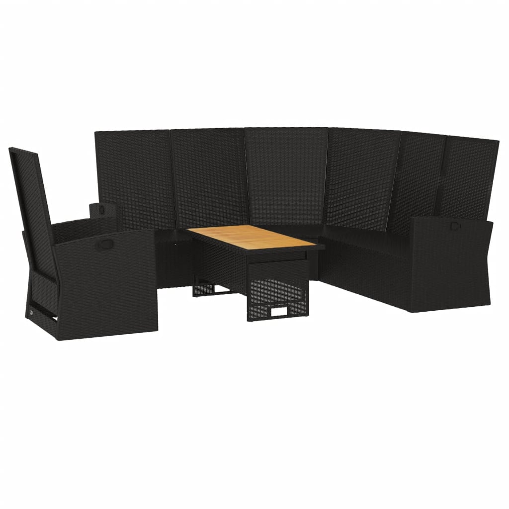 Salon de jardin 3 pcs avec coussins Noir Résine tressée - XIOS