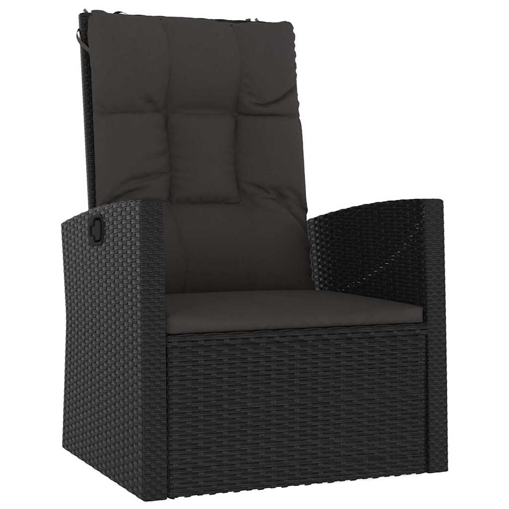 Salon de jardin 3 pcs avec coussins Noir Résine tressée - XIOS