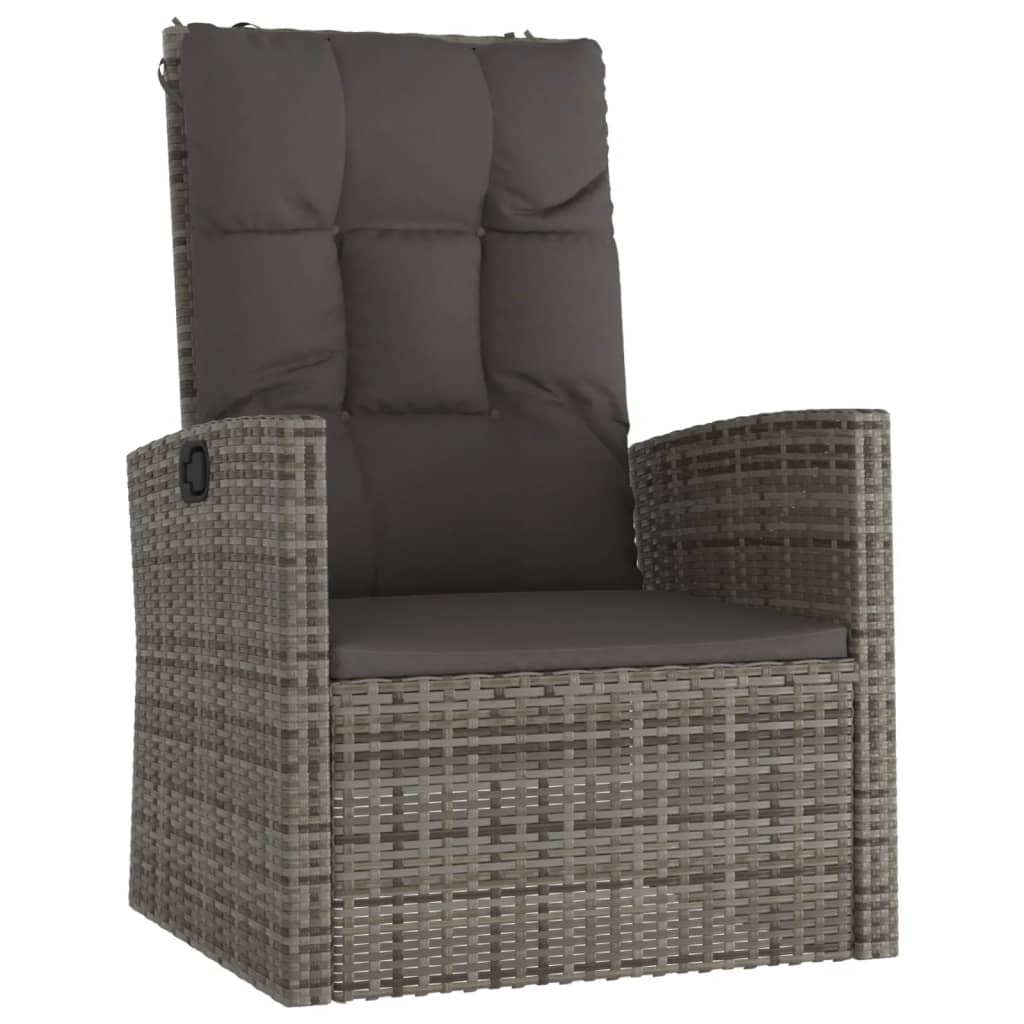 Salon de jardin 3 pcs avec coussins Gris Résine tressée Salons de jardin vidaXL