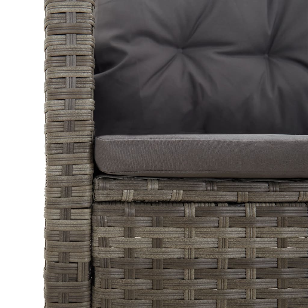 Salon de jardin 3 pcs avec coussins Gris Résine tressée Salons de jardin vidaXL
