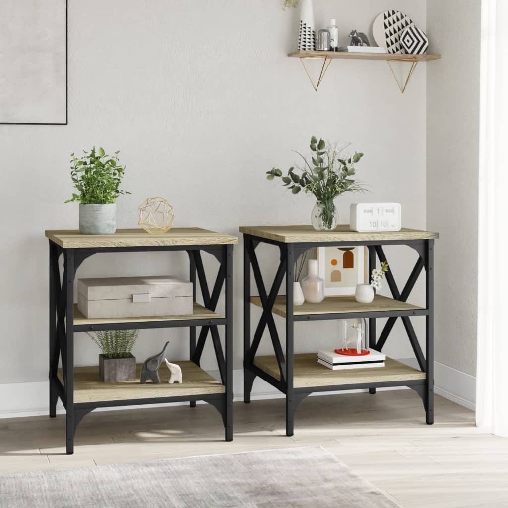 Tables d'appoint 2 pcs Chêne sonoma 40x42x50 cm Bois ingénierie - XIOS