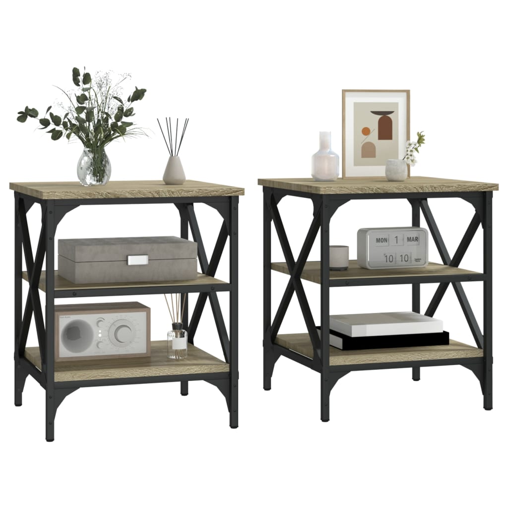 Tables d'appoint 2 pcs Chêne sonoma 40x42x50 cm Bois ingénierie - XIOS