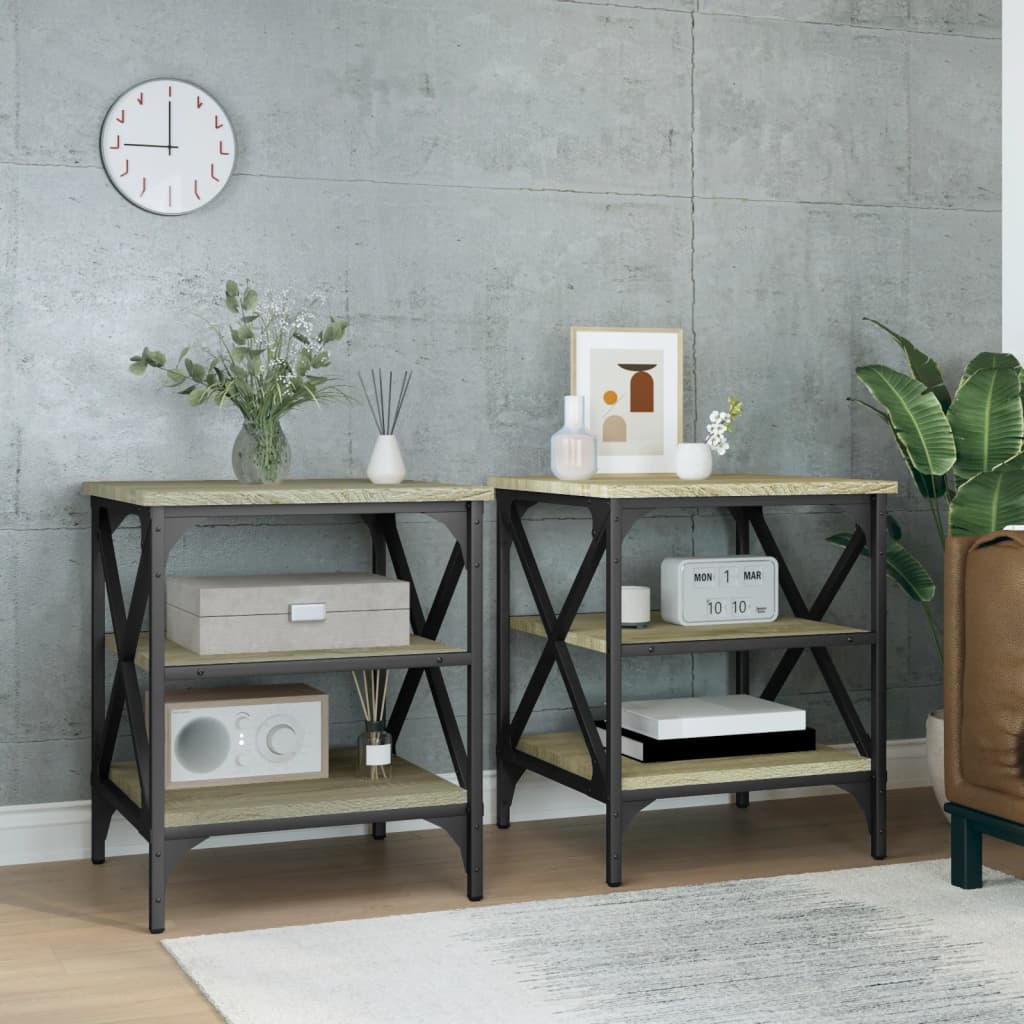 Tables d'appoint 2 pcs Chêne sonoma 40x42x50 cm Bois ingénierie - XIOS