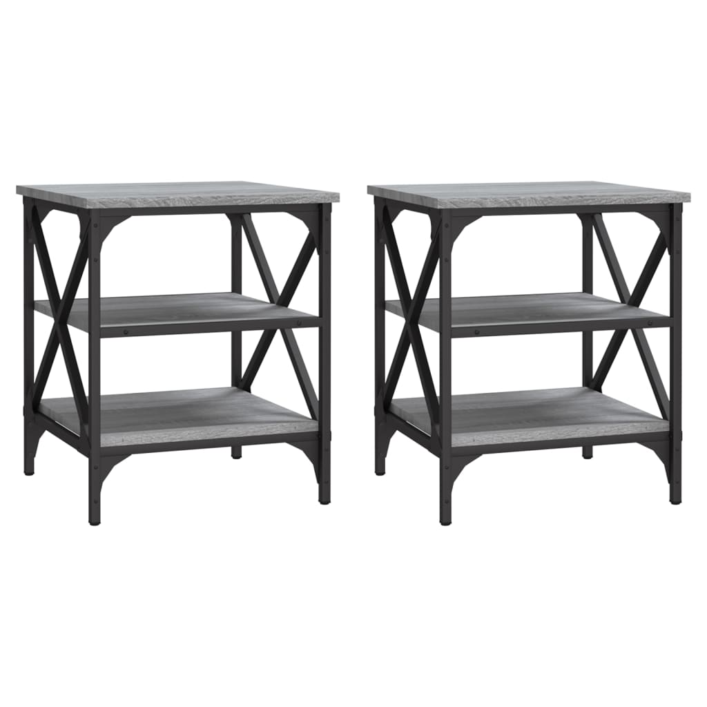 Tables d'appoint 2 pcs Sonoma gris 40x42x50 cm Bois ingénierie - XIOS