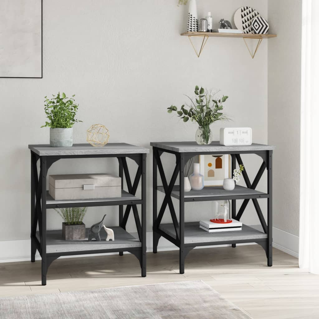Tables d'appoint 2 pcs Sonoma gris 40x42x50 cm Bois ingénierie - XIOS