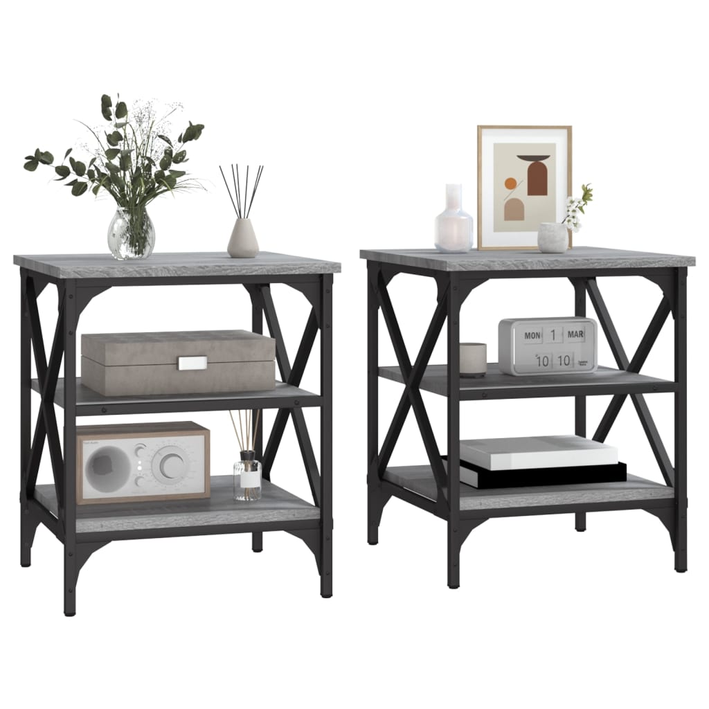 Tables d'appoint 2 pcs Sonoma gris 40x42x50 cm Bois ingénierie - XIOS