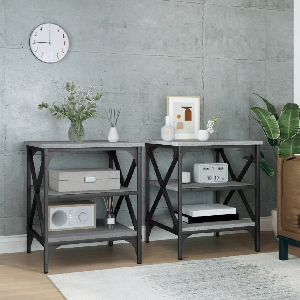 Tables d'appoint 2 pcs Sonoma gris 40x42x50 cm Bois ingénierie - XIOS