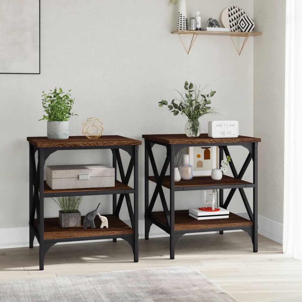 Tables d'appoint 2 pcs Chêne marron 40x42x50 cm Bois ingénierie - XIOS