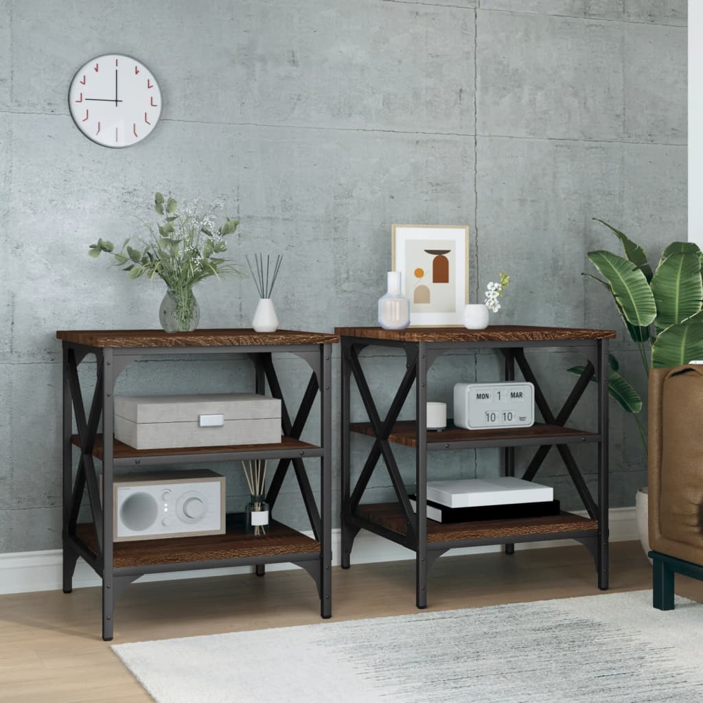 Tables d'appoint 2 pcs Chêne marron 40x42x50 cm Bois ingénierie - XIOS