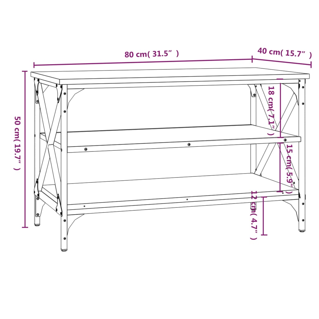 Meuble TV Sonoma gris 80x40x50 cm Bois d'ingénierie - XIOS