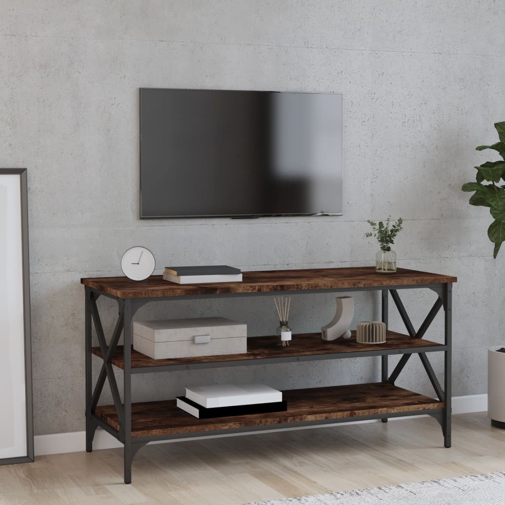 Meuble TV Chêne fumé 100x40x50 cm Bois d'ingénierie - XIOS