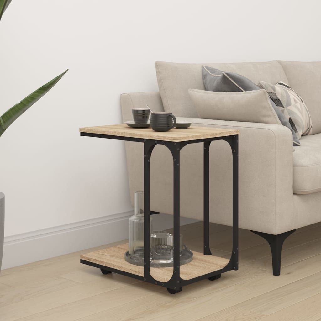 Table d'appoint à roues Chêne sonoma 50x35x55,5 cm - XIOS