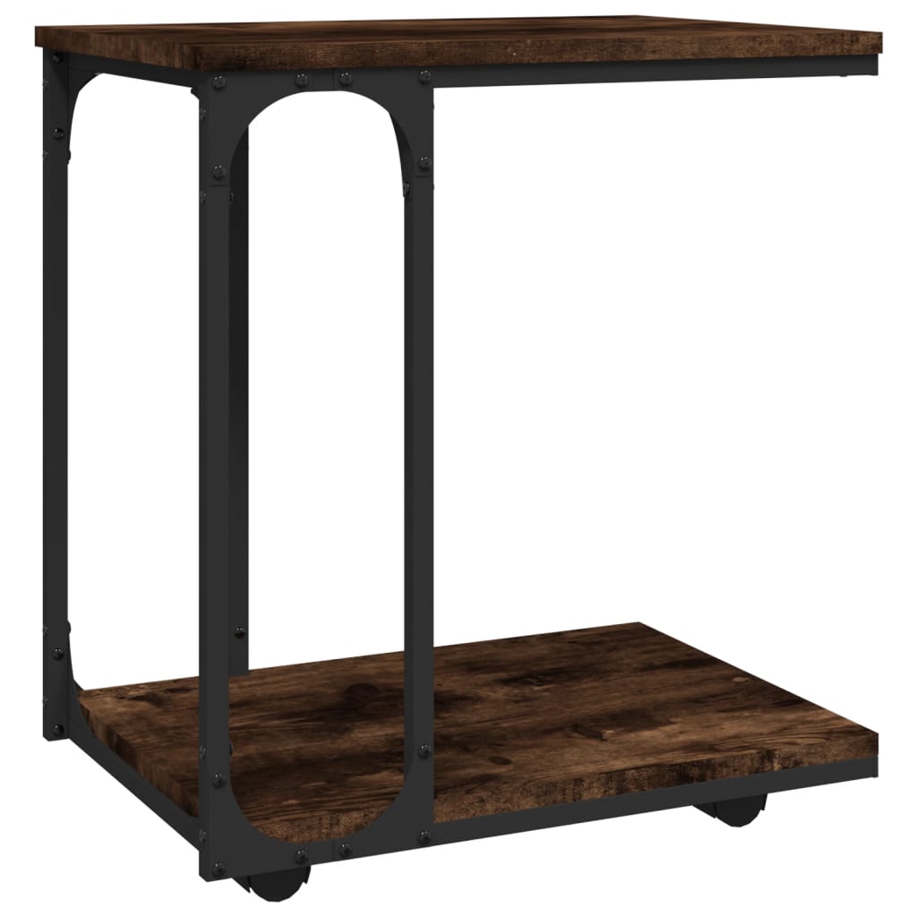 Table d'appoint à roues Chêne fumé 50x35x55,5 cm - XIOS