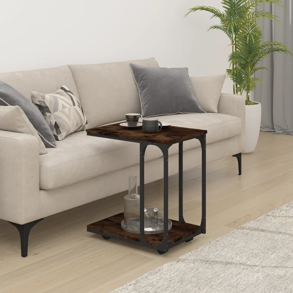 Table d'appoint à roues Chêne fumé 50x35x55,5 cm - XIOS