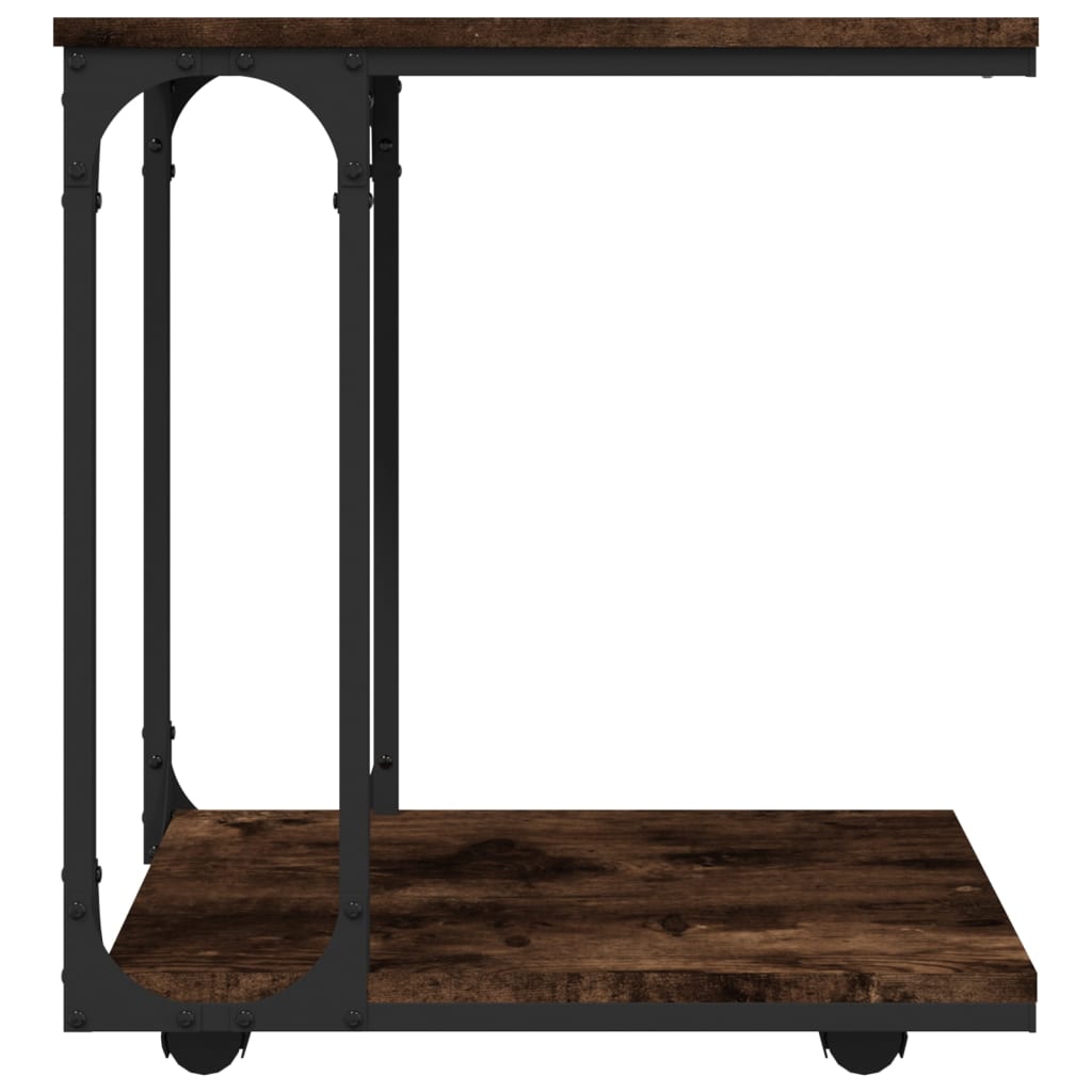 Table d'appoint à roues Chêne fumé 50x35x55,5 cm - XIOS