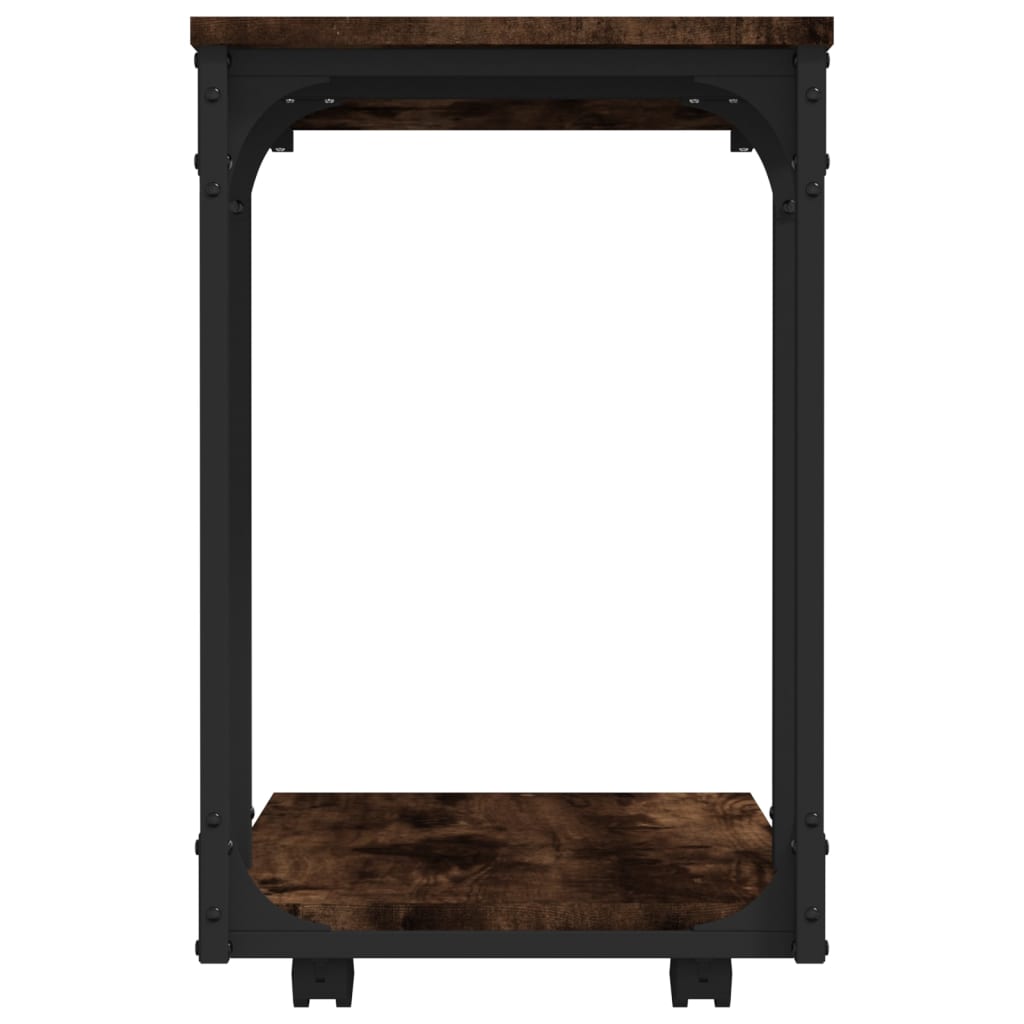 Table d'appoint à roues Chêne fumé 50x35x55,5 cm - XIOS