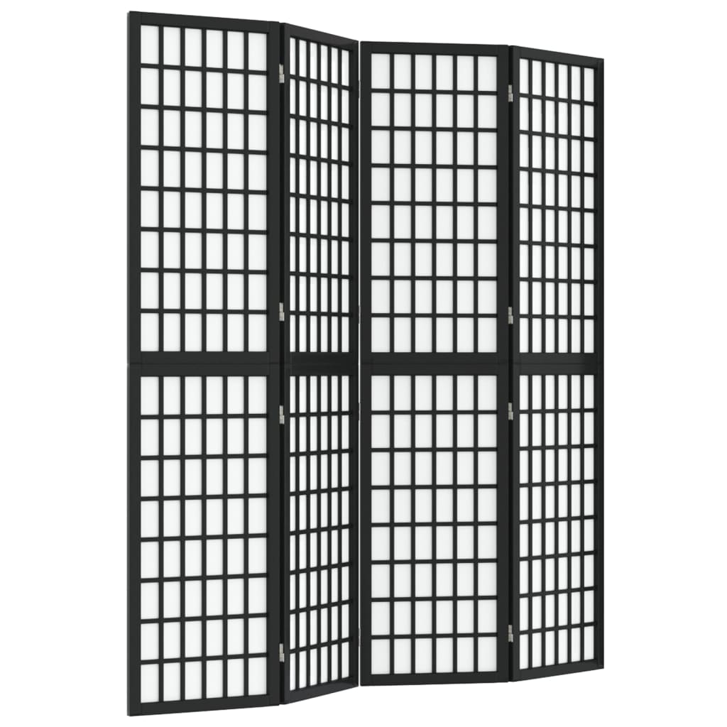 Cloison de séparation pliable 4 panneaux 160x170 cm Noir - XIOS