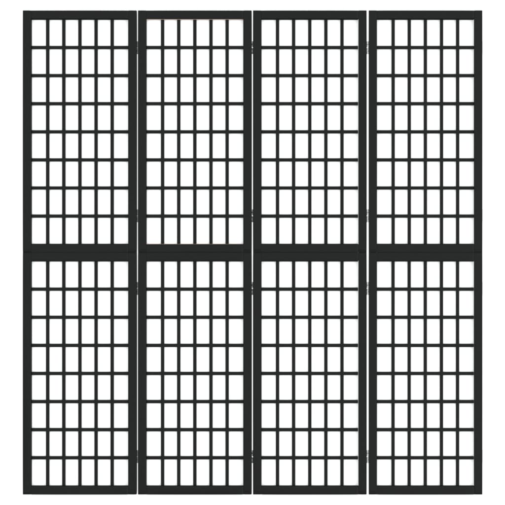 Cloison de séparation pliable 4 panneaux 160x170 cm Noir - XIOS