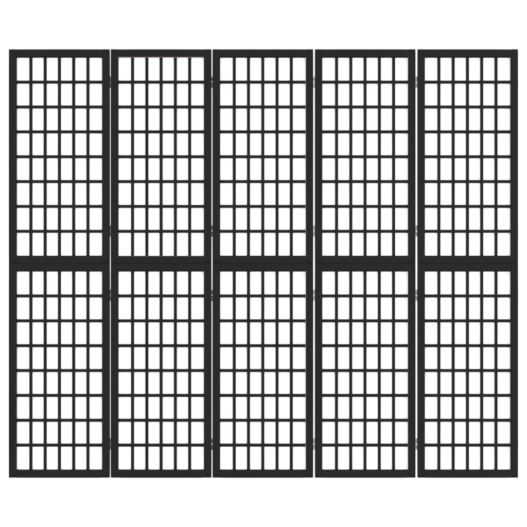Cloison de séparation pliable 5 panneaux 200x170 cm Noir - XIOS