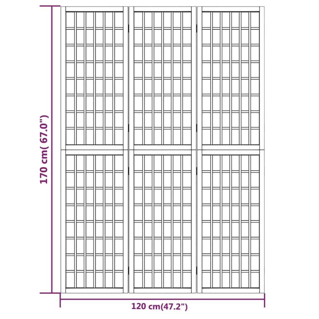 Cloison de séparation pliable 3 panneaux 120x170 cm - XIOS