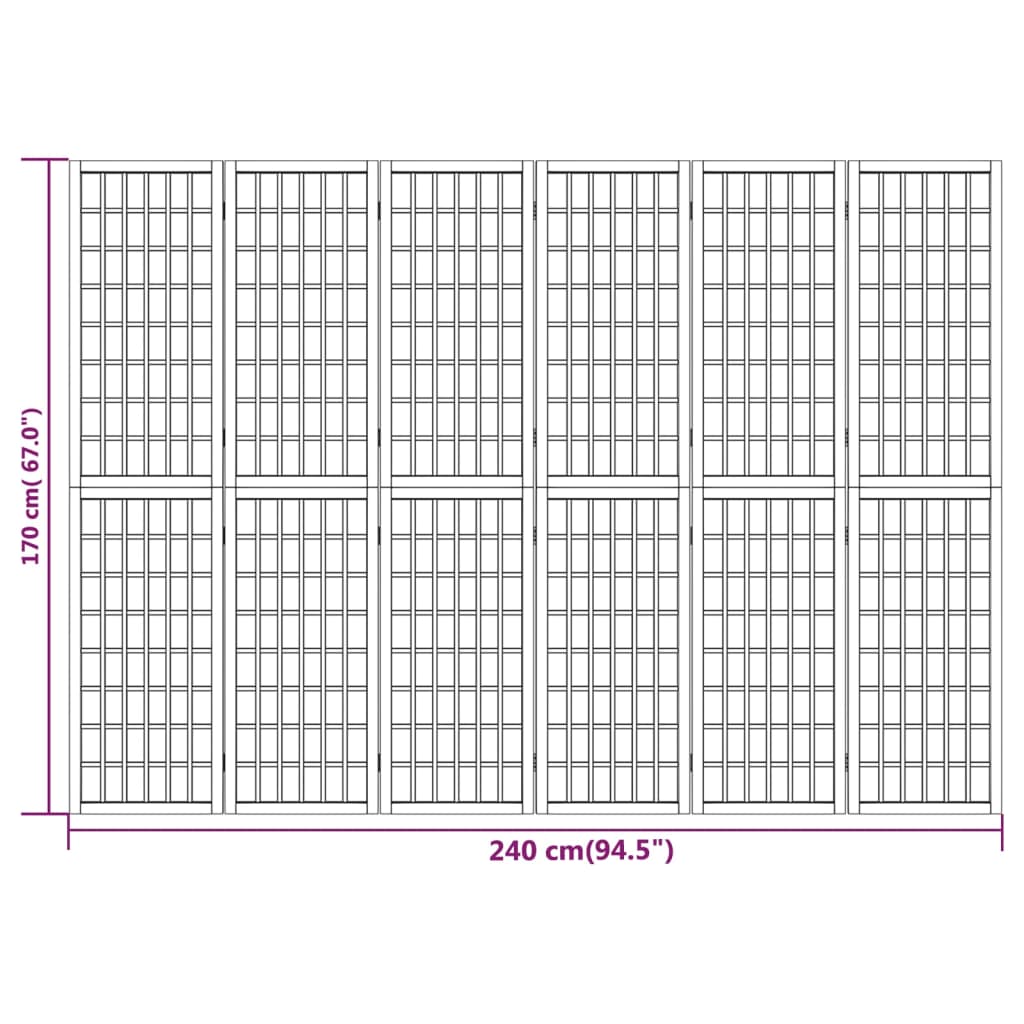 Cloison de séparation pliable 6 panneaux 240x170 cm