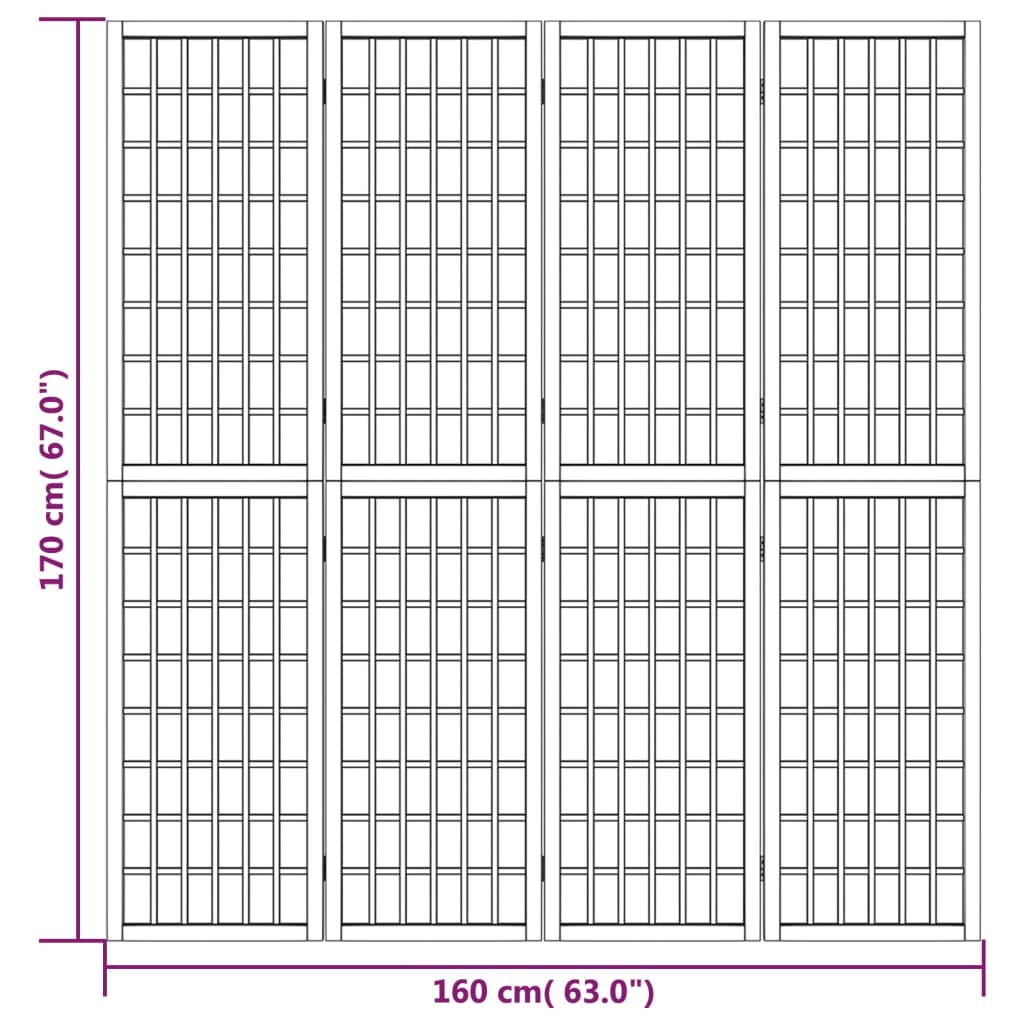Cloison de séparation pliable 4 panneaux 160x170 cm Blanc - XIOS