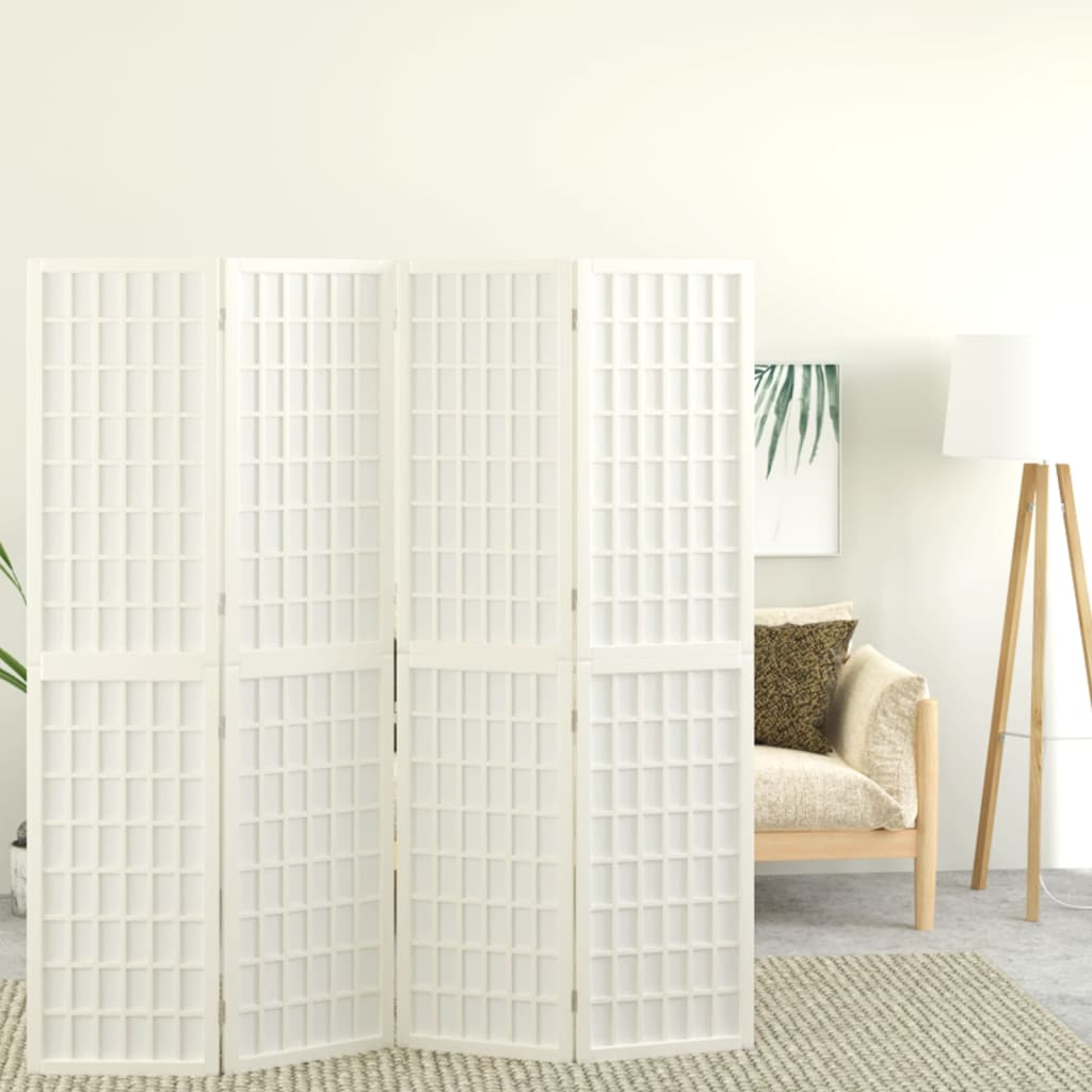 Cloison de séparation pliable 4 panneaux 160x170 cm Blanc - XIOS