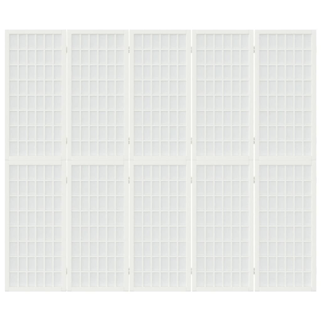 Cloison de séparation pliable 5 panneaux 200x170 cm Blanc - XIOS