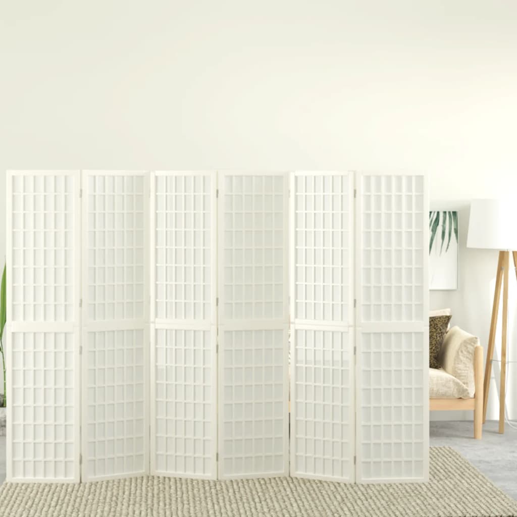 Cloison de séparation pliable 6 panneaux 240x170 cm Blanc
