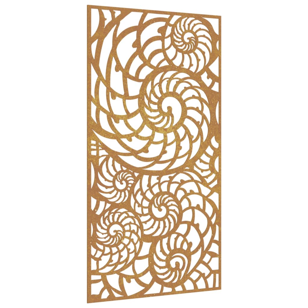 Décoration murale de jardin 105x55 cm acier corten design coque - XIOS