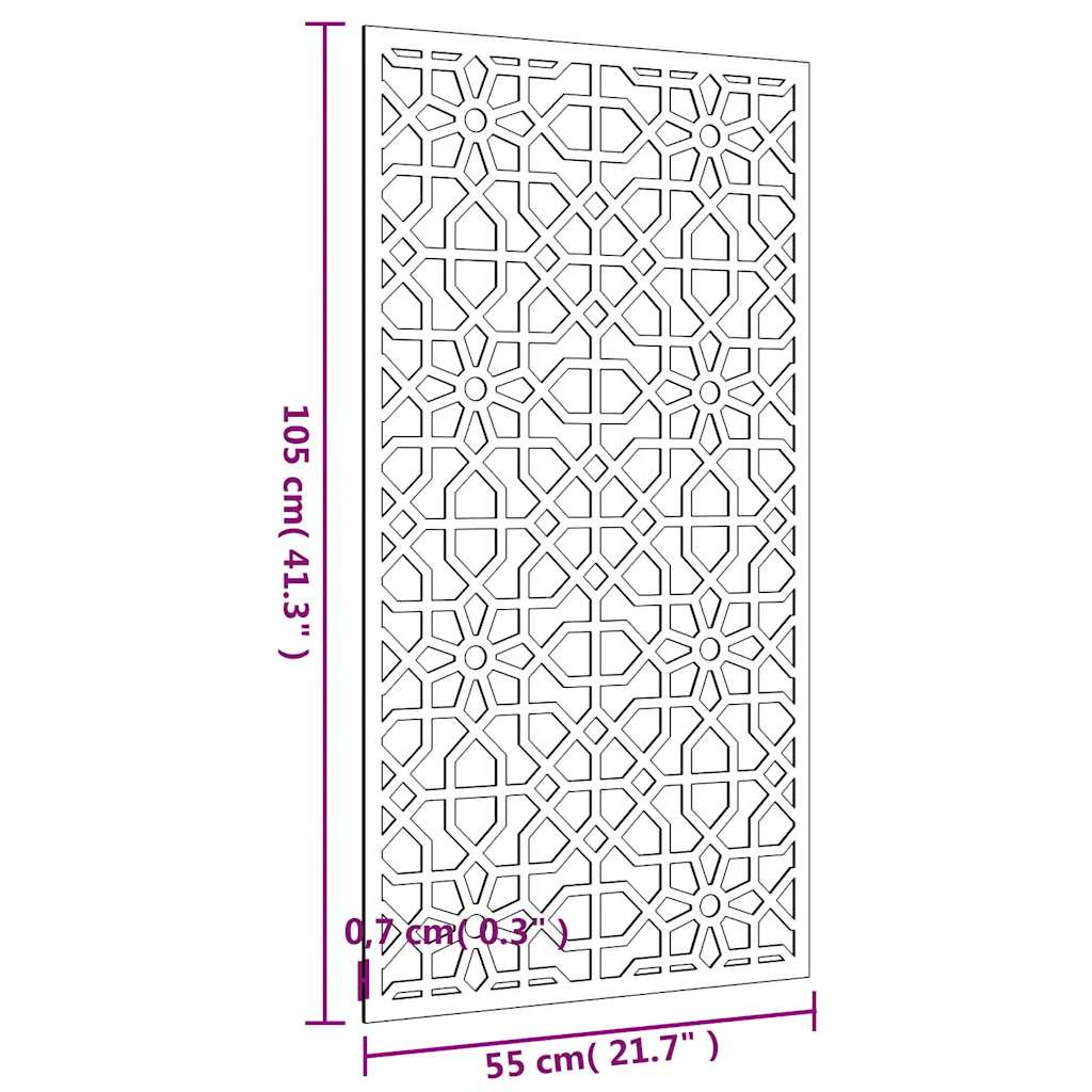 Décoration murale jardin 105x55cm acier corten design mauresque - XIOS