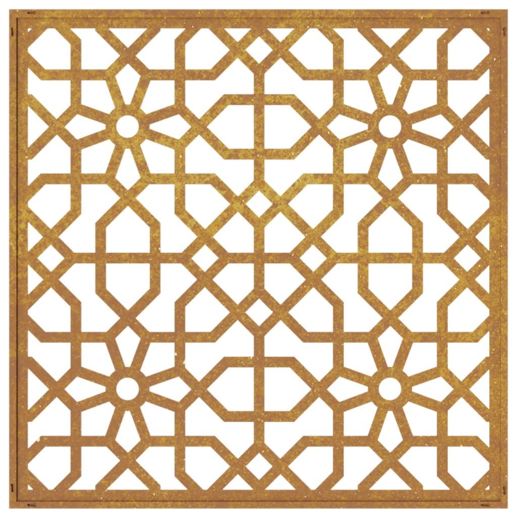 Décoration murale jardin 55x55 cm acier corten design mauresque - XIOS