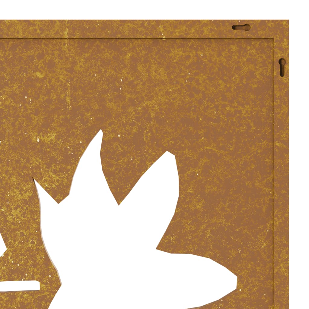 Décoration murale jardin 105x55 cm acier corten design feuille - XIOS