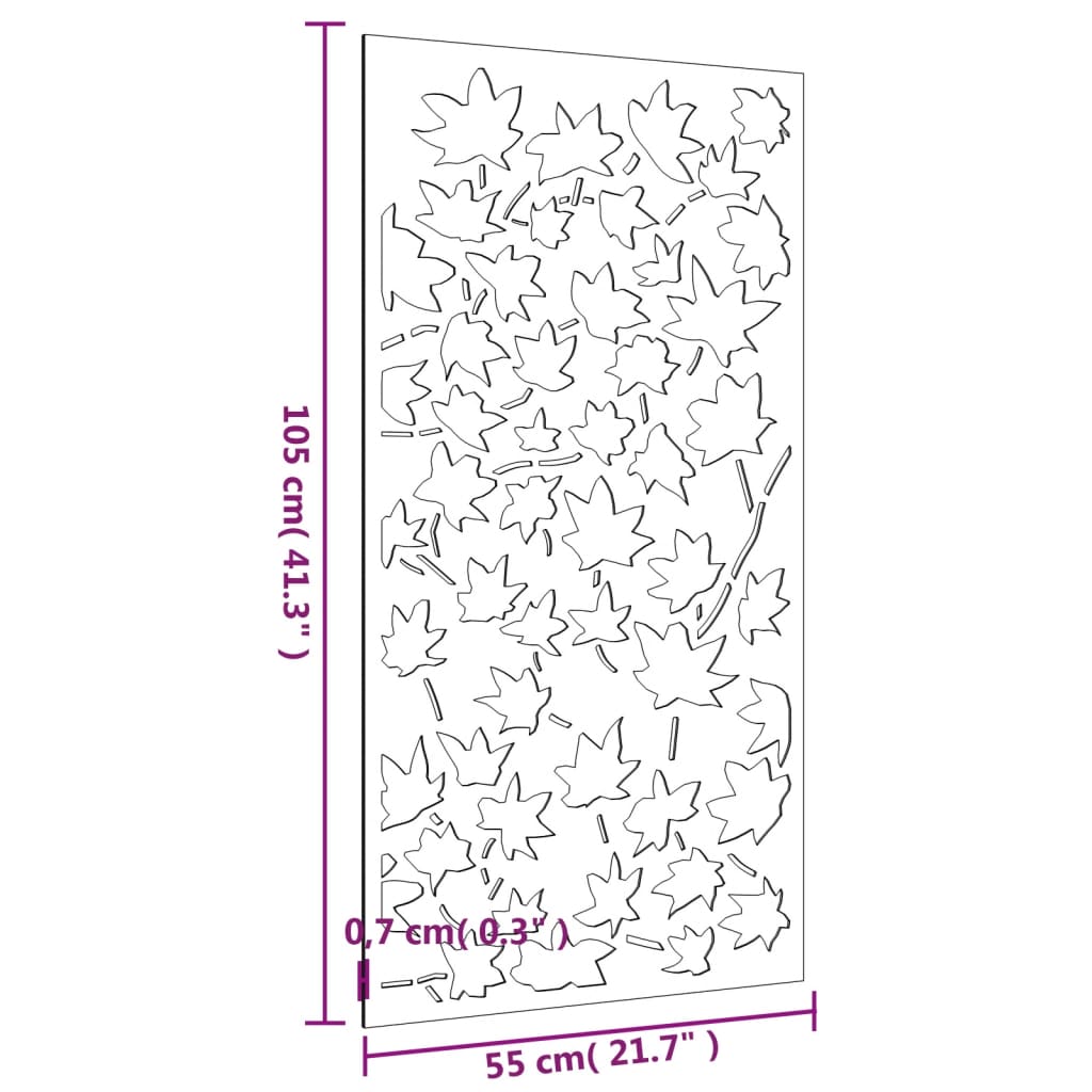 Décoration murale jardin 105x55 cm acier corten design feuille - XIOS