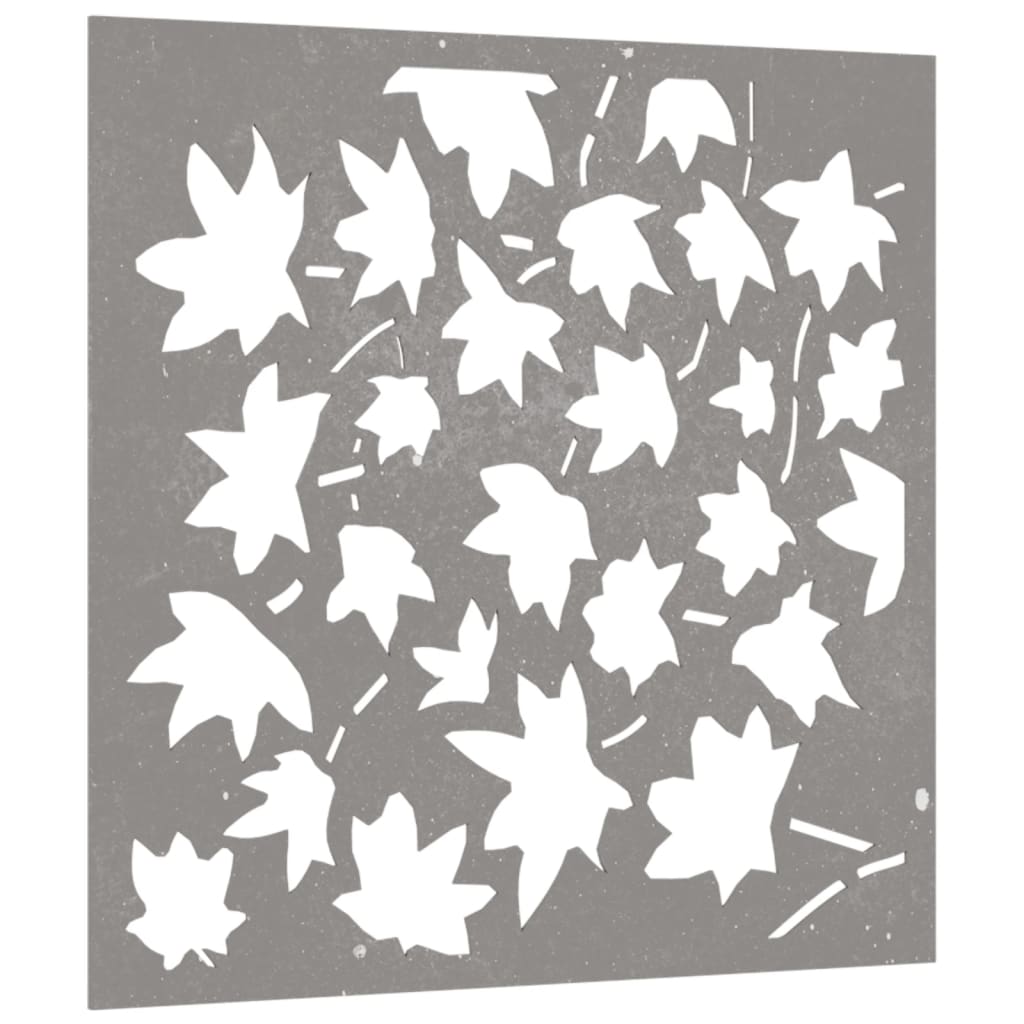 Décoration murale jardin 55x55 cm acier corten design feuille - XIOS