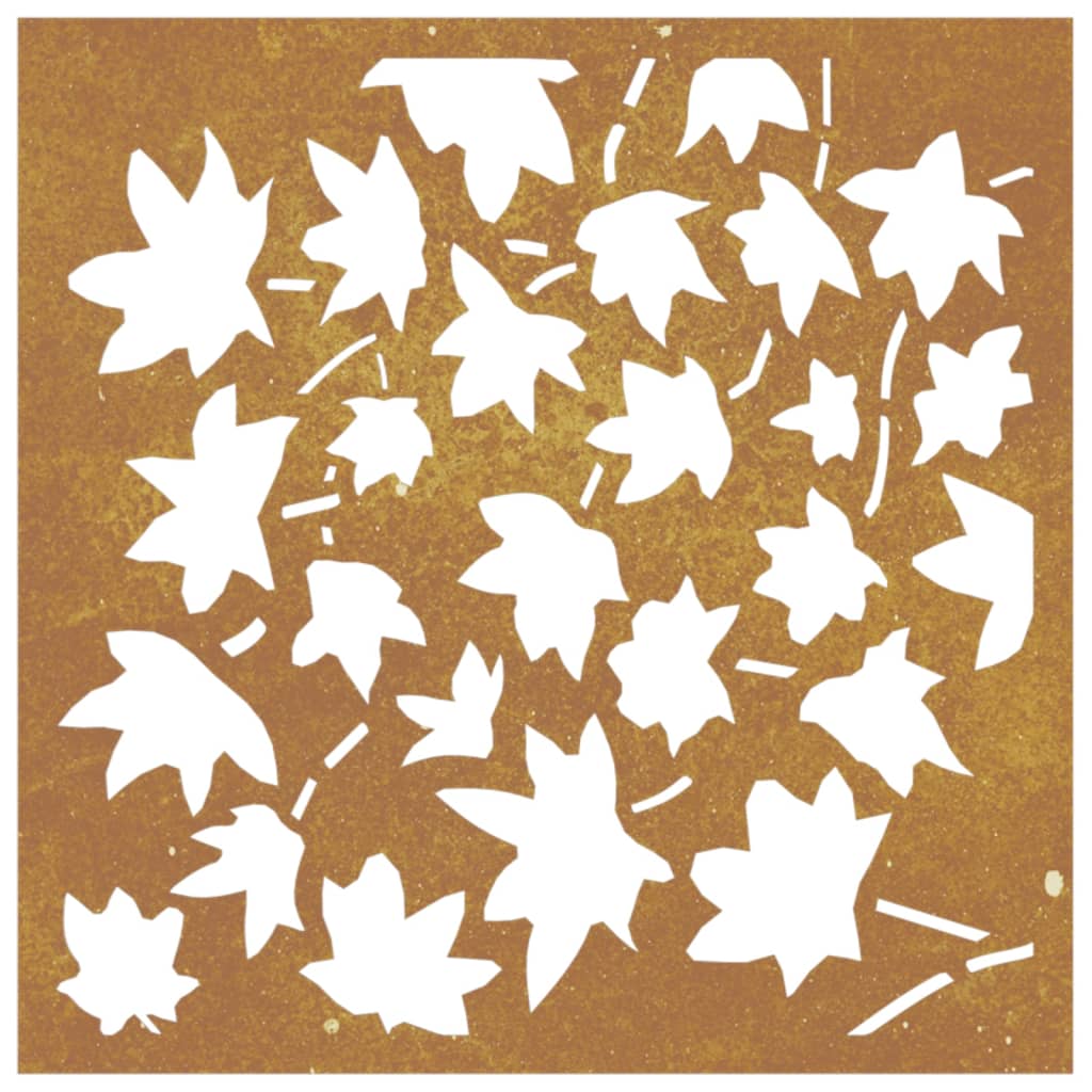 Décoration murale jardin 55x55 cm acier corten design feuille - XIOS