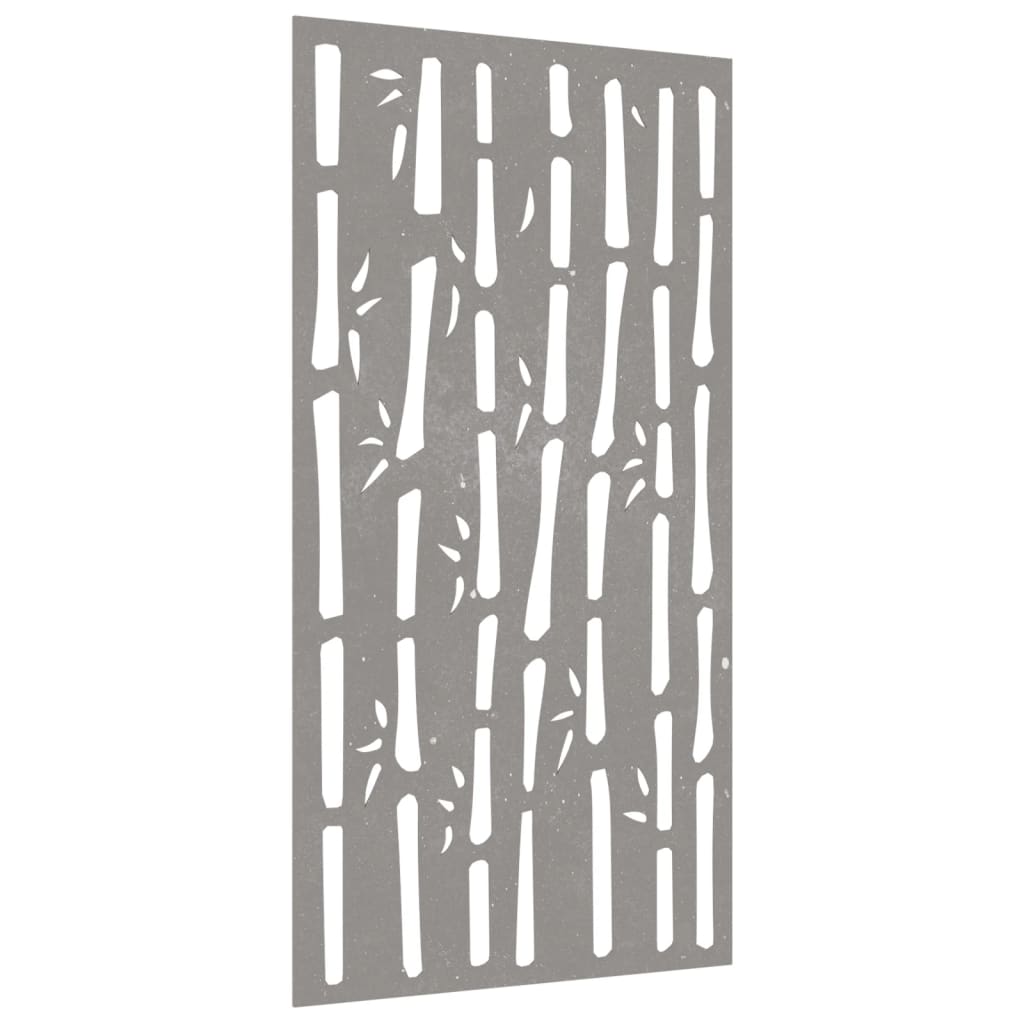 Décoration murale jardin 105x55 cm acier corten design bambou - XIOS