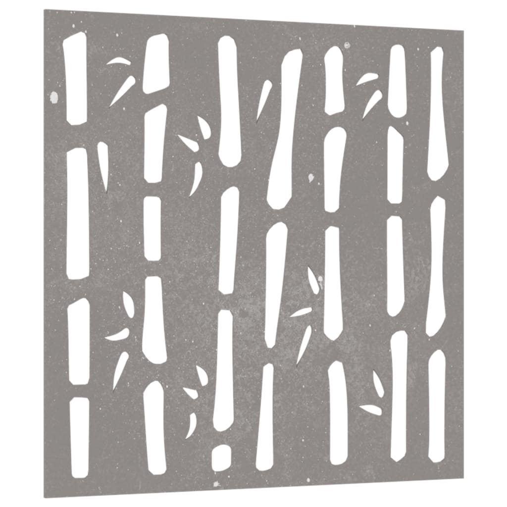 Décoration murale jardin 55x55 cm acier corten design bambou - XIOS