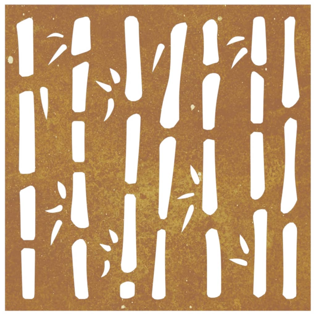 Décoration murale jardin 55x55 cm acier corten design bambou - XIOS