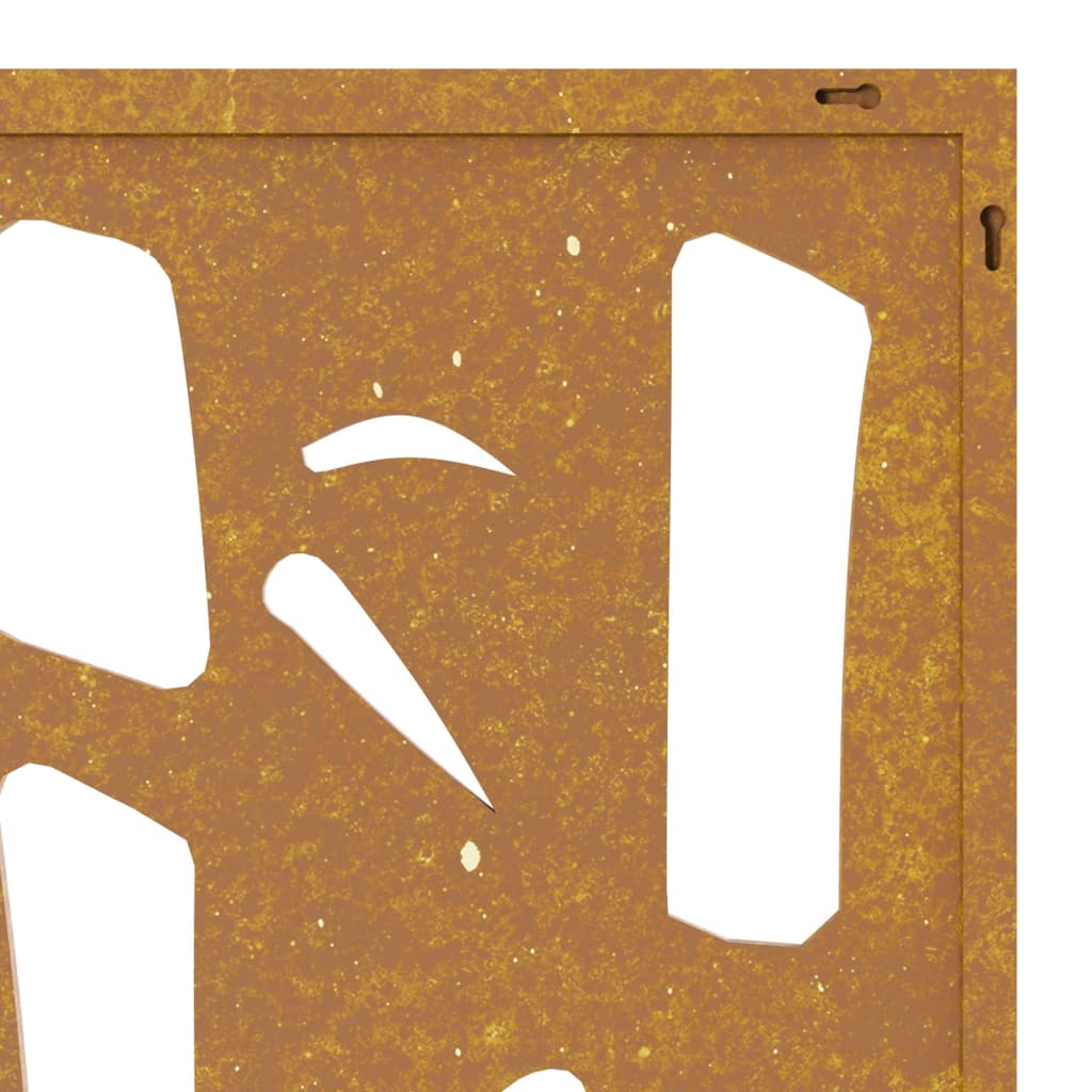 Décoration murale jardin 55x55 cm acier corten design bambou - XIOS