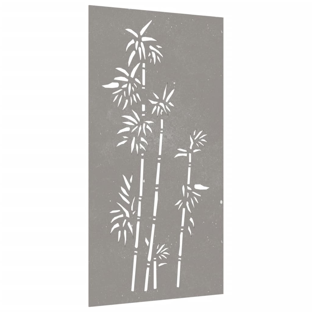 Décoration murale jardin 105x55 cm acier corten design bambou - XIOS