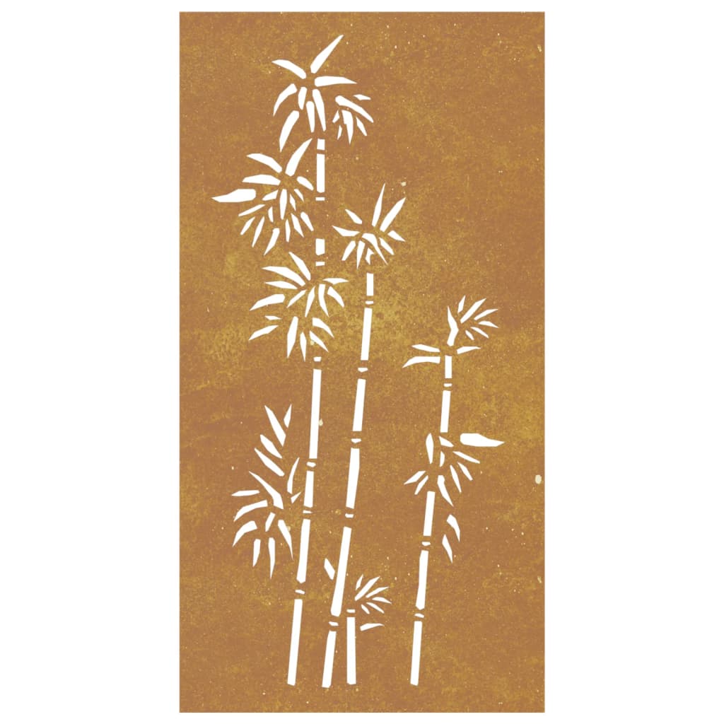 Décoration murale jardin 105x55 cm acier corten design bambou - XIOS