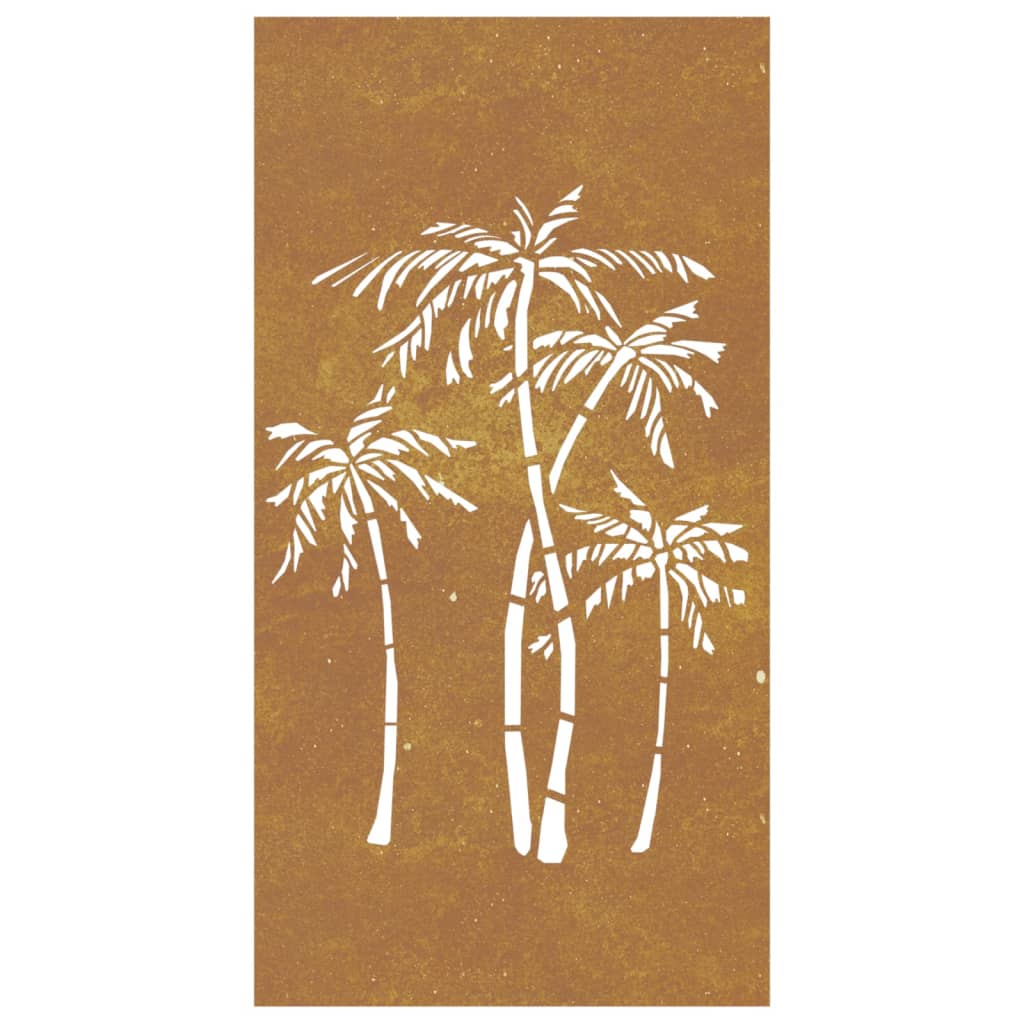 Décoration murale jardin 105x55 cm acier corten design palmier - XIOS